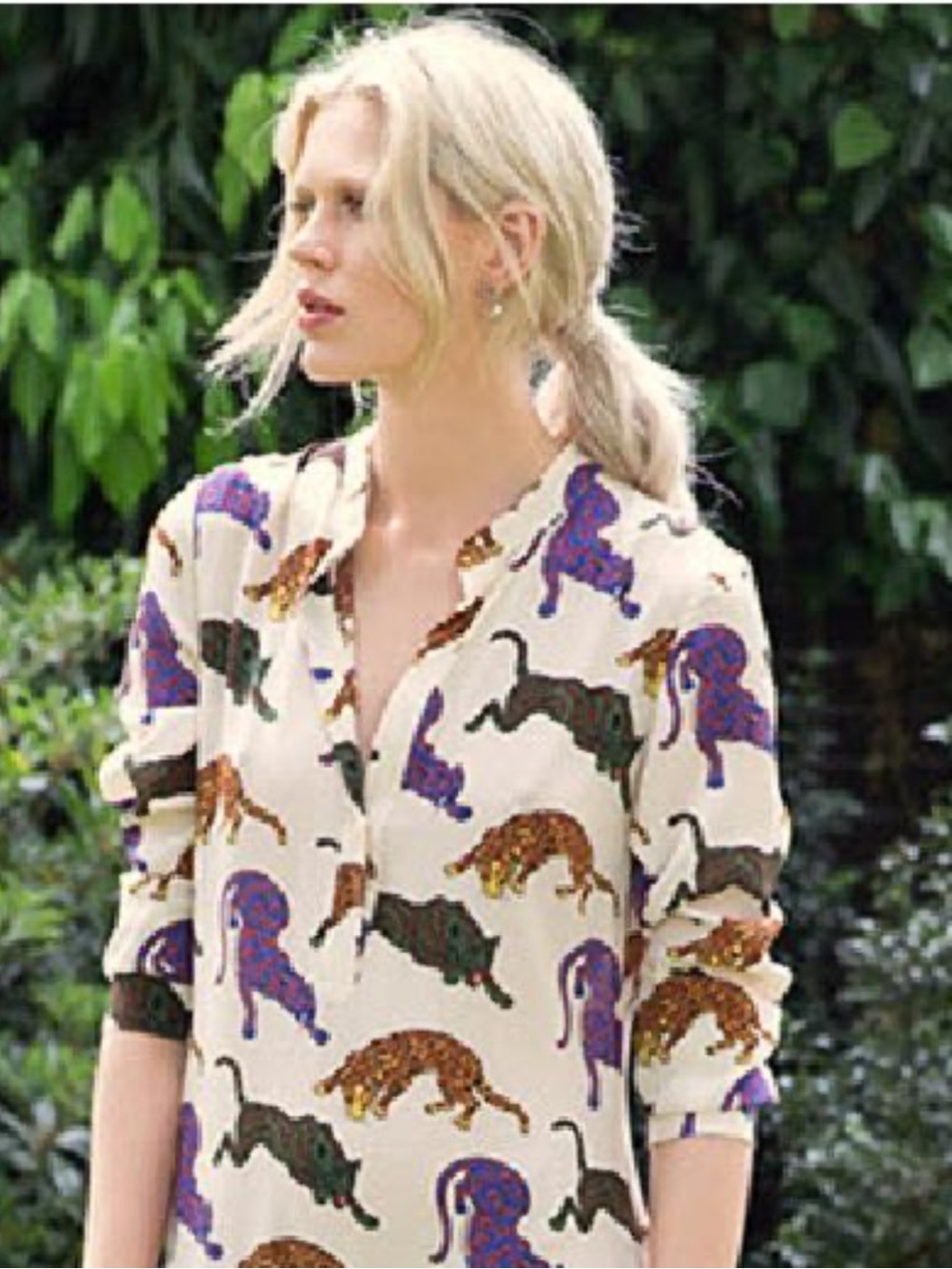 Stella McCartney Silk Wild Cat Print Tunic Dress  size 36